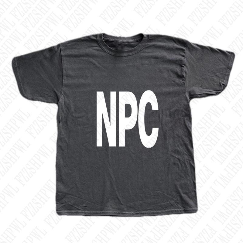 NPCOversized Harajuku Letter Print Casual Y2K Cotton Tshirt Men Clothes ONeck Hiphop Punk Streetwear Short Sleeve Top Summer