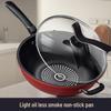 German Crystal Diamond Non-Stick Wok: Oil-Free, Smoke-Free, Induction & Gas Compatible Iron Cookware