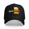 Кепка бейсболка с логотипом Beer hub Черная с дизайном пивной кружки для взрослых Повседневная одежда и активный отдых Стиль StateUnisext Аксессуар