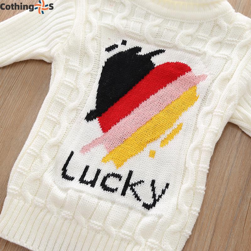 Детский свитер с высоким воротом, вязаный свитер, осенне-зимний пуловер Love, рубашка с длинными рукавами