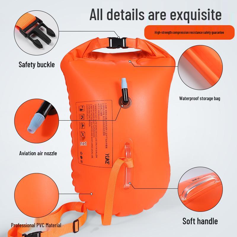 Follow-the-Butt Inflatable Float with Storage Airbags for Swimming and Rafting