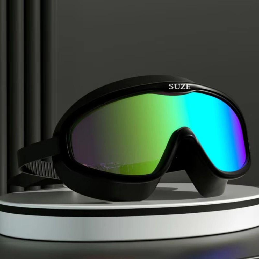 Large Frame Swimming Goggles Anti-fog Waterproof Swim Training Glasses Anti-UV HD Water Racing Glasses Water Sports