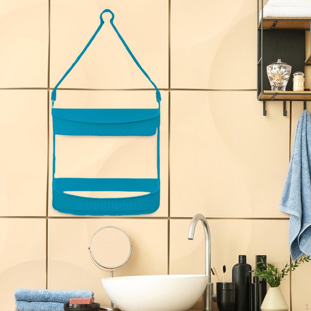 Подвесная душевая корзина, держатель, регулируемая, 2 яруса, органайзер-полка для хранения для больших и