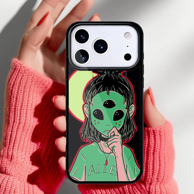 Эстетичный милый мультяшный инопланетный чехол для телефона iPhone 17 16 15 14 13 Pro Max Задняя крышка для 12 11 Pro Coque