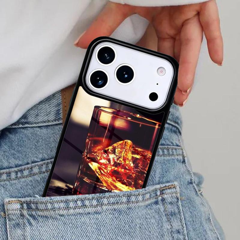 Cigar Whiskey Ice Drink Phone Case for iPhone 16e 15 14 13 12 17 Pro Max Plus Air 17pro Cover Coque