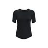 Rush Solid Color Crew Neck Fitness Training Short Sleeve Compression Tee Women Tops Black 1368178-001