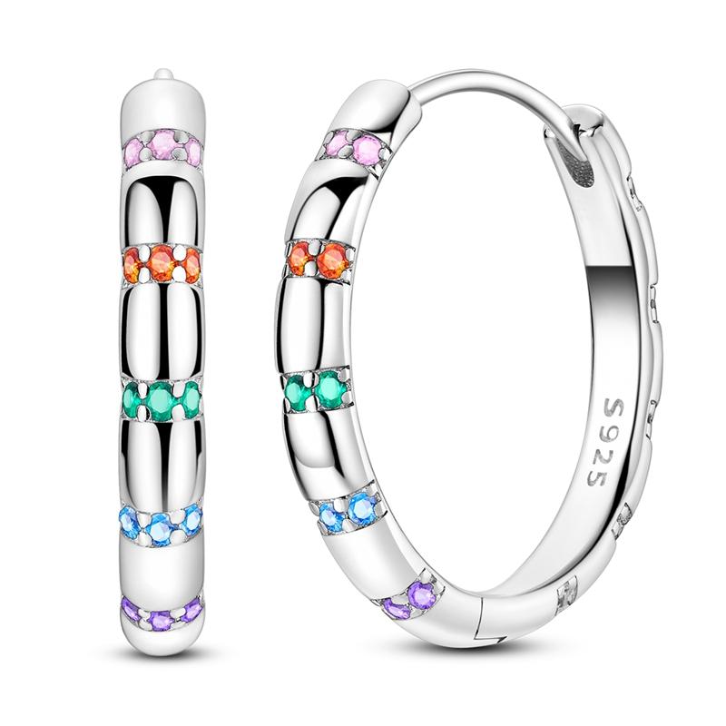 925 Sterling Silver Earrings Women Sparkling Celtic Knot Blue Pine Hoop Earring For Anniversary Wedding Jewelry Gifts