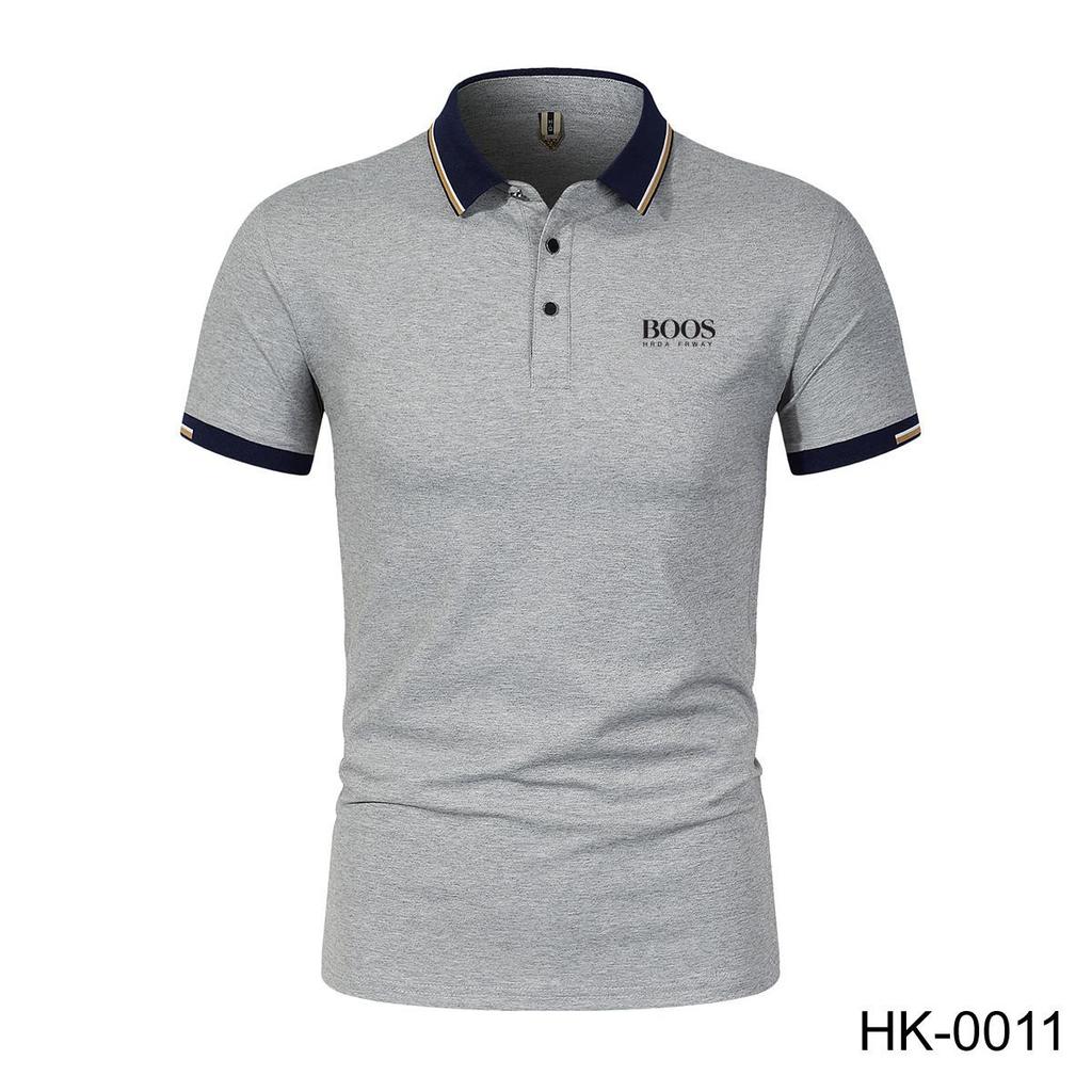 Весна/Лето Новая Хлопковая Рубашка Поло с Вышивкой и Воротником Поло для Мужчин и Женщин для Бизнеса и Отдыха