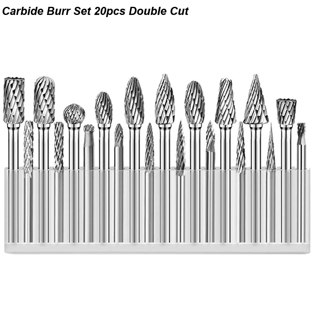 Carbide Burr Set Die Grinder Rotary Tool Rasp for Dremel Wood Carving Bits Metal Grinding Engraving Cutting Trimming Porting