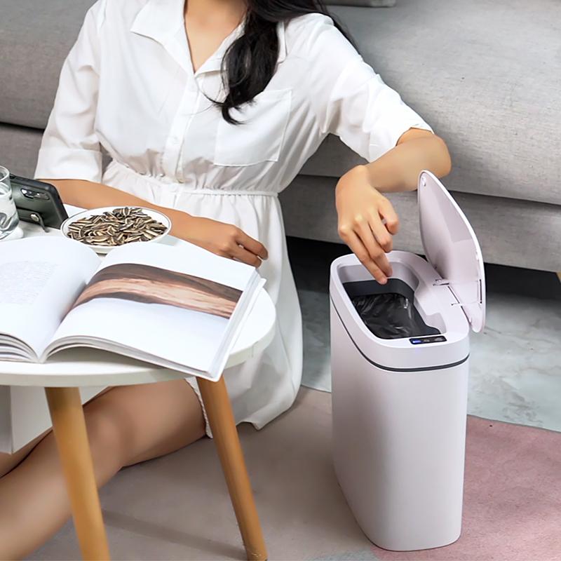 Умный датчик 13л, электронный автоматический мусорный бак для ванной комнаты, туалета, спальни, гостиной, водонепроницаемый сенсорный контейнер с узким швом
