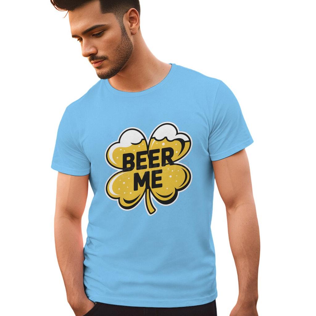 St. Paddy's Beer Me Clover Tee Festive St. Patrick's Day Drinking T-shirts for Men Irish Shirt Lucky Clover Men's Clothing