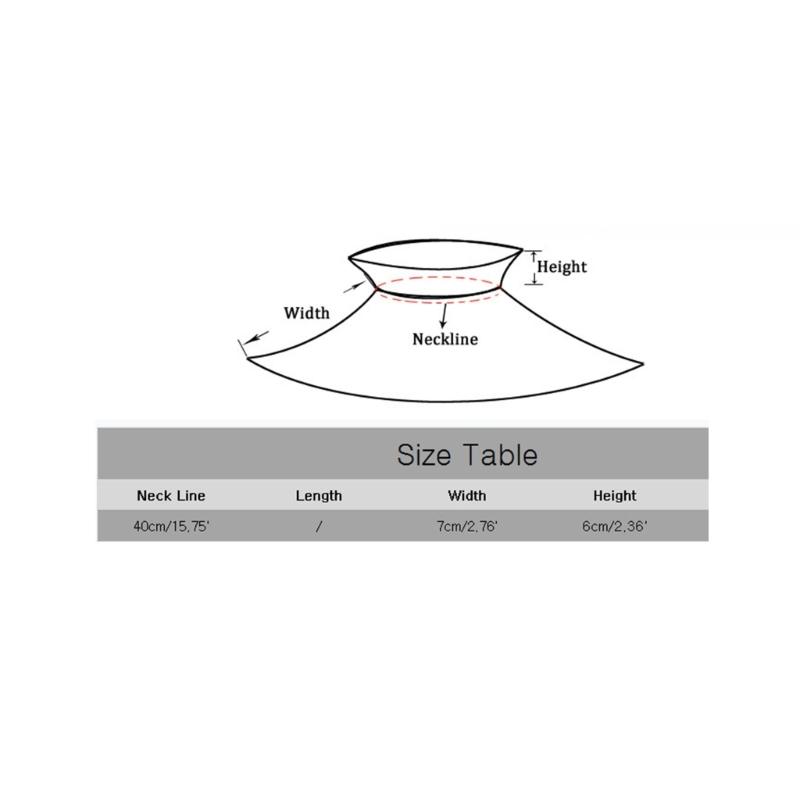 Women Neck Ruffle Fake Collar Vintage Clown Choker Lace-Up Shawl Victorian Cosplay Party Costume