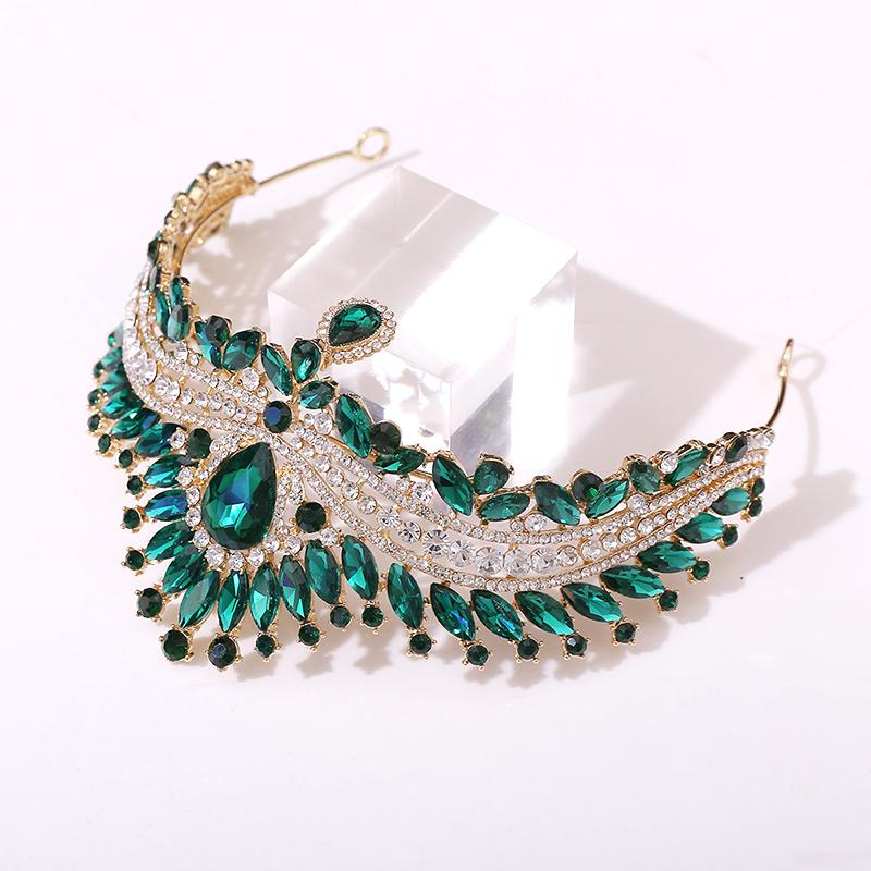 Luxury Queen Crystal Headwear Tiaras and Crowns Bridal Diadem Wedding Crown Girls Party Hair Jewelry Accessories