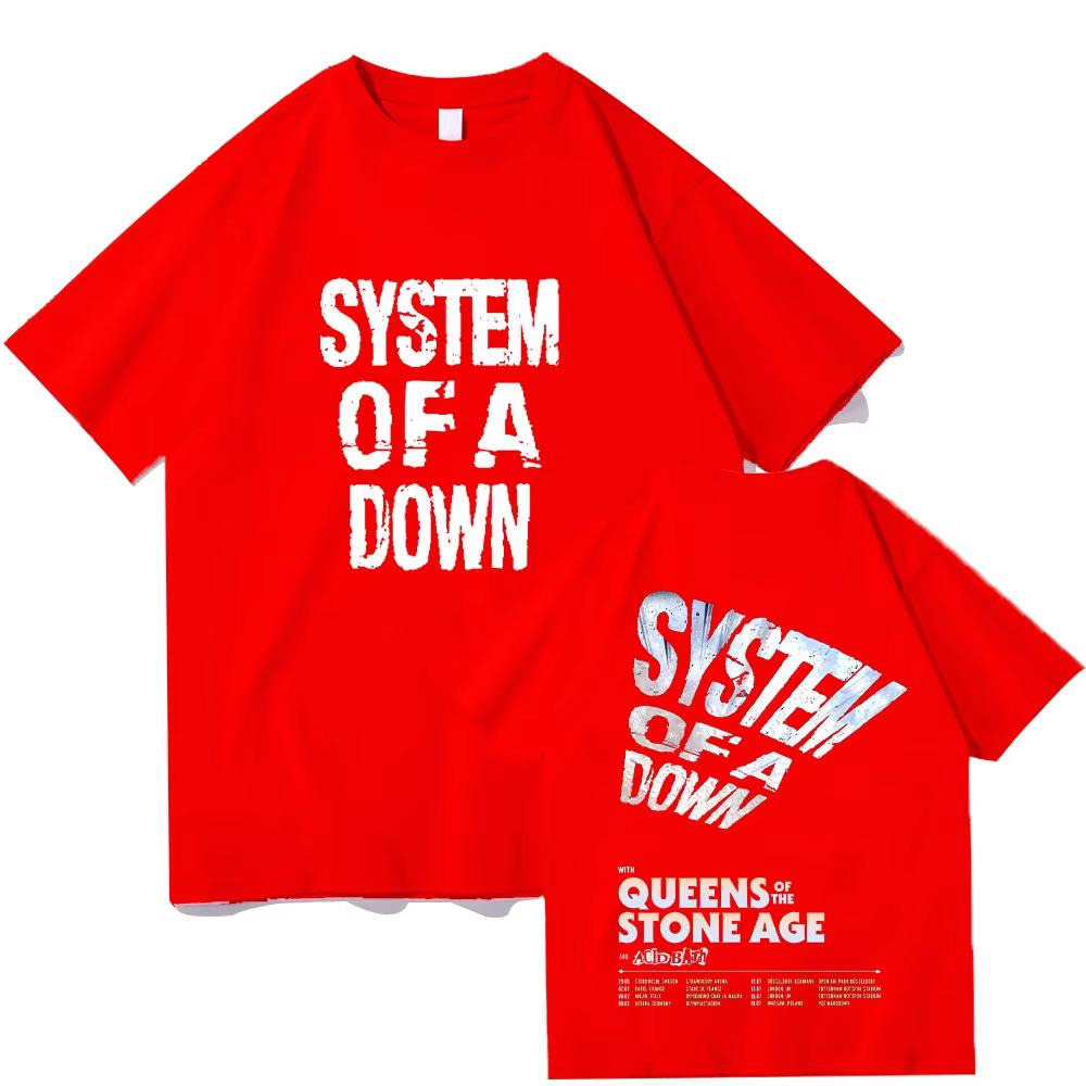 2026 Лето System of A Down Тур 2026 Футболки Винтажные Мужские Женские Качественные Футболки с коротким рукавом Мужские Рок