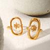 European-American Luxury Open Ring: 18k Gold-Plated Stainless Steel with Epoxy Sun Design for Women
