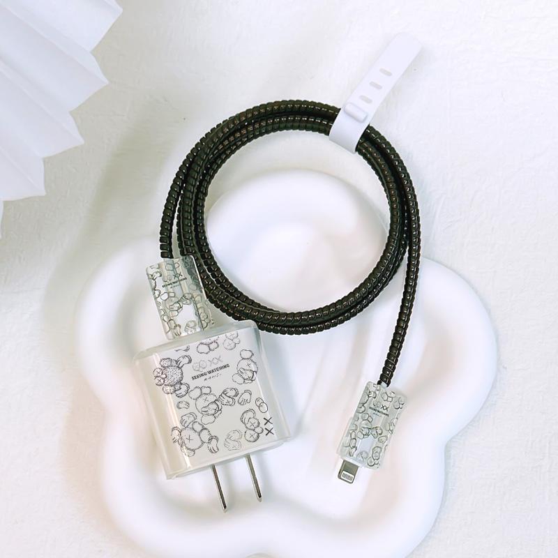 Защита кабеля для передачи данных, спиральная защитная намотка для Apple Iphone 18 Вт 20 Вт, защита для зарядного устройства, силиконовый чехол, предотвращающий поломку