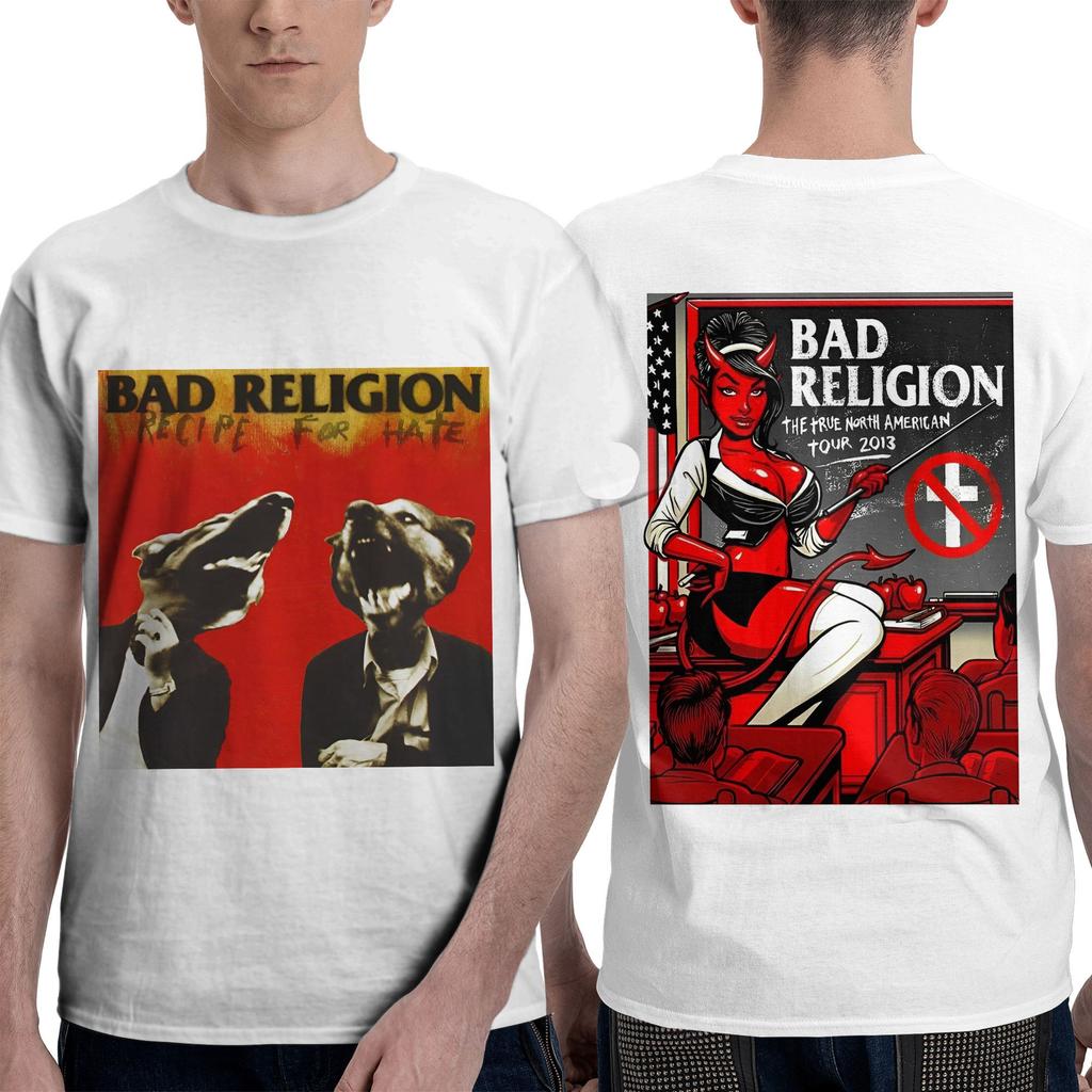 Bad Religion Футболка Лето Y2K Повседневные Футболки Хлопок Хип-хоп Футболка Для Пары Короткий Рукав Повседневный Топ Футболки