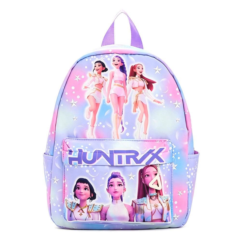 Розовый 10-дюймовый легкий рюкзак KPop Demon Hunters Rumi Mira Zoey HUNTR/X Saja Школьная сумка для мальчиков и девочек Детский сад Moch