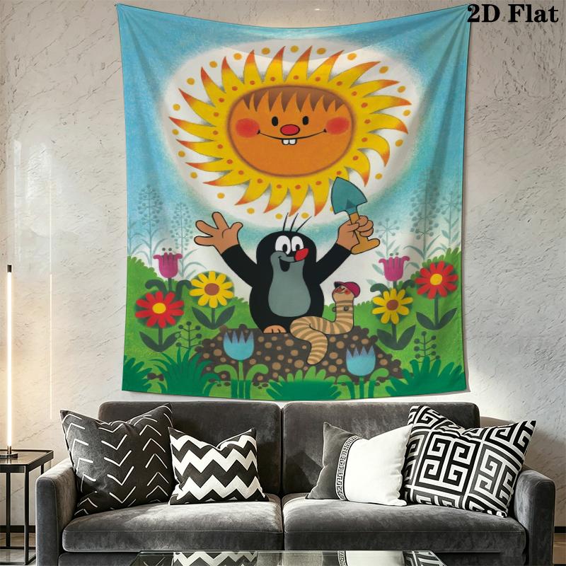 The Story of The Mole Wall Tapestry Aesthetic Wall Hanging Printed Fabric Blanket Decorative Tapestries for Bedroom Living Room Home Decor