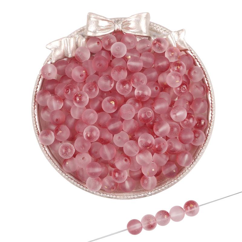 Круглый браслет, ожерелье, бисер, фантазия, 50 шт., 8 мм, аксессуары для украшений своими руками, матовые свободные бусины, золотая пудра, ручная работа, мода, двухцветное стекло