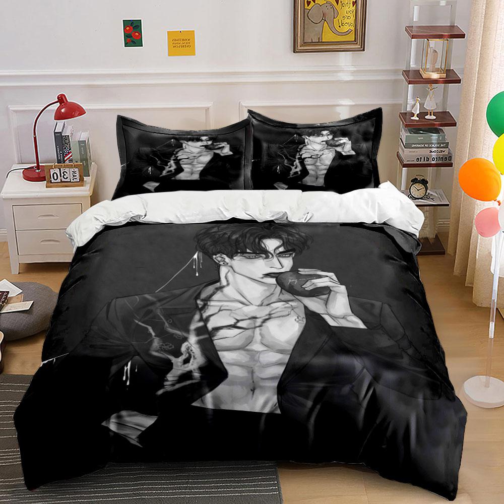 Stylized man holding apple. Bedding sets Duvet cover sets Duvet covers Pillowcases(1*Duvet Cover 2*Pillowcases without duvet insert)