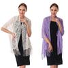 Lace Shawl Solid Color Shawl with Tassel Women Thin Scarf Skirt Wrap Shawl for Evening Party Banquets And Events