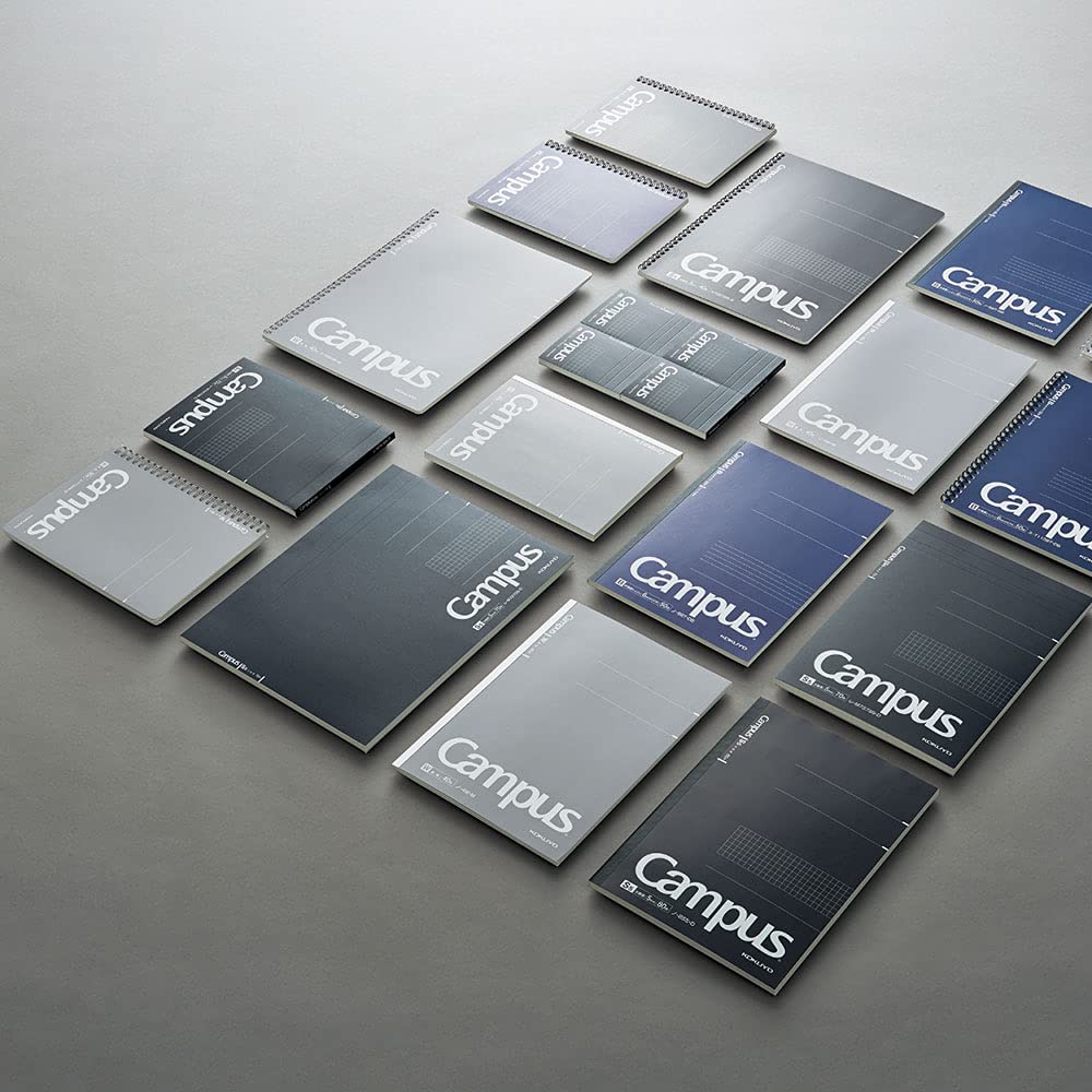KOKUYO Campus Notebook Adult Campus Plain A5 80 Sheets 5 Pack Gray No-108W-MX5SET