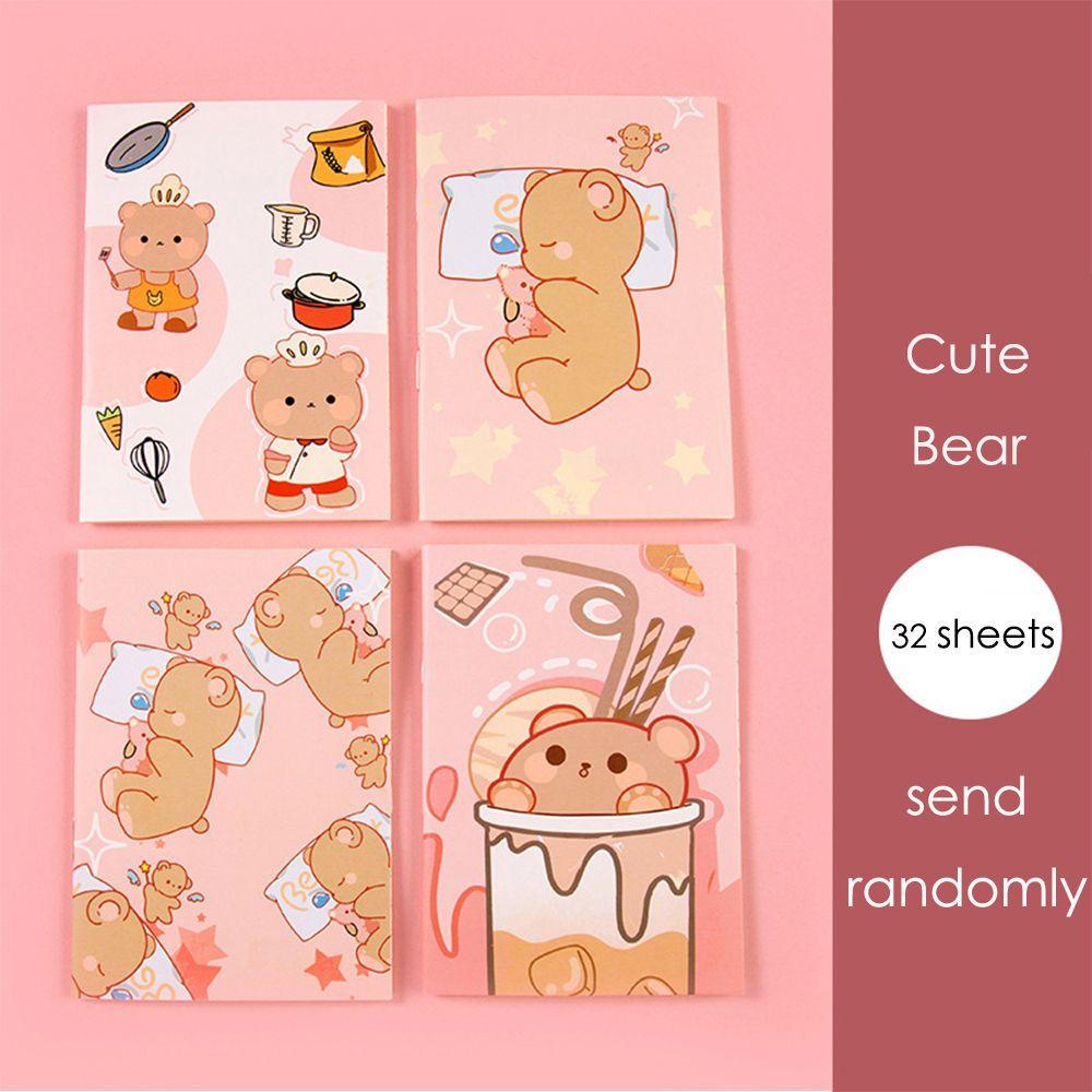 Блокнот Портативный Карманный Журнал Стено Мини Блокнот Персиковые Узоры Космонавт Медведь Милая Девушка Динозавр