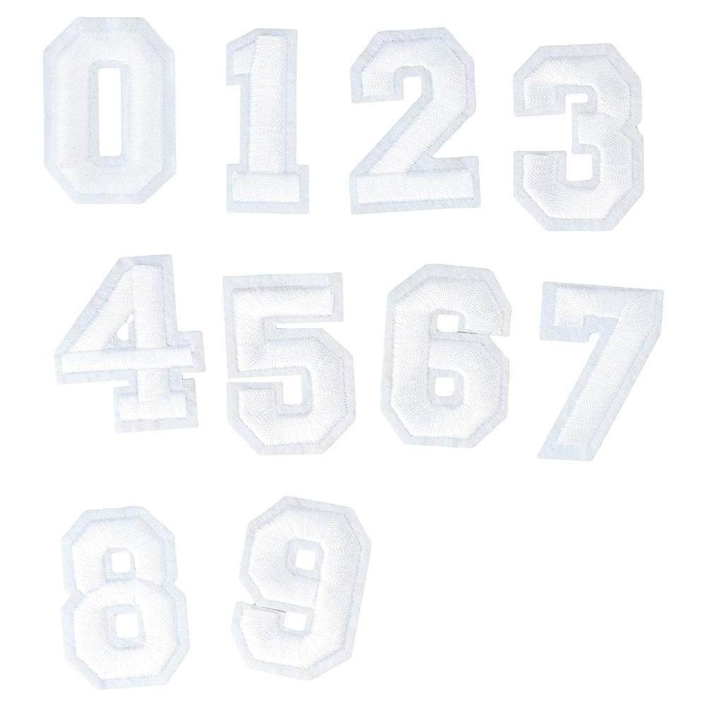 40 штук 1,9-дюймовые нашивки белые аппликационные аксессуары цифры 0-9 для джинсов