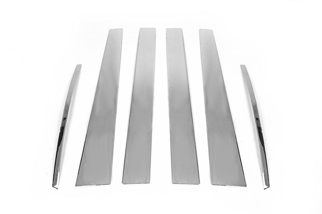 Молдинг дверных стоек (6 шт, нерж) для Fiat Fullback 2016- гг