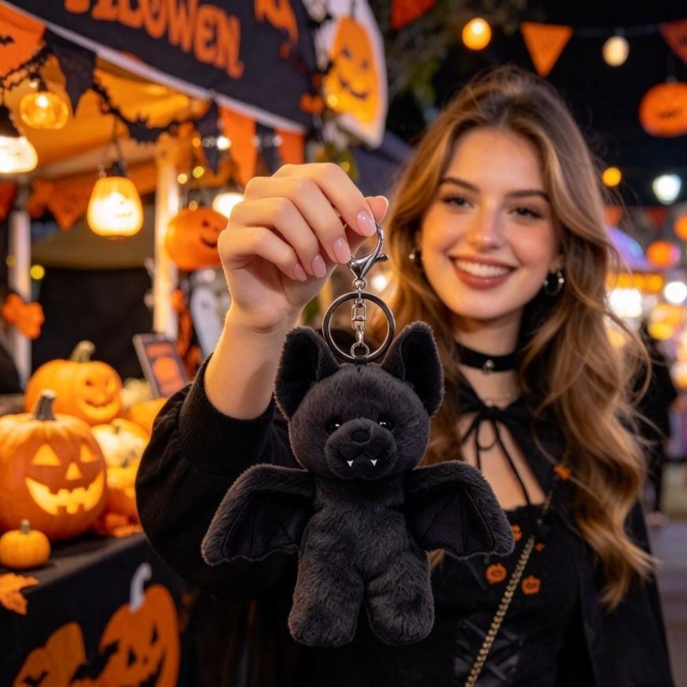 Gothic Bat Stuffed Animal Keychain Soft Bat Plush Keyring Bat Plush Keychain Christmas Gift