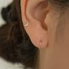 LUNNE 14k Nail Moon Mini Cubic Piercing Earrings (14k Gold) S15