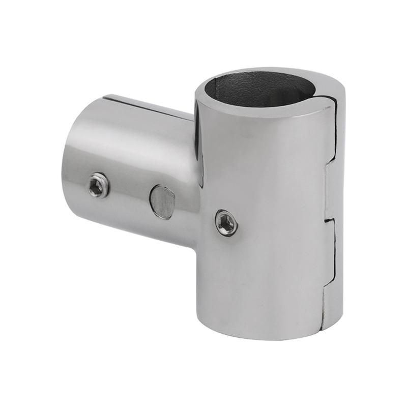 3-Way 90° Split Tube Pipe Connector Boat Handrail Fitting 316 Stainless Steel 22/25mm Tee Handrail Fittings Marine Hardware