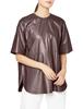 Shirt Curve Faux Leather 09WFT204218 BRW Japan 0 To Japanese Size [Mira Owen] T-shirt Women's (equivalent 7)