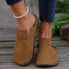 Fashion Summer Cork Footbed Clogs Flat Shoes for Women Fashion Faux Leather Buckle Potato Shoes Ladies Indoor Outdoor Slippers Mujer