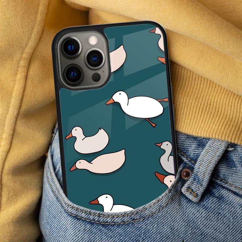 Милый мультяшный утенок Мягкий чехол для телефона для iPhone 17 Air 16e Pro max 15 Pro 13 14 Plus 11 12 MagSafe Магнитный Coque