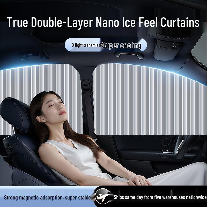 Magnetic Car Window Sunshade Curtain for Rear Seat Privacy