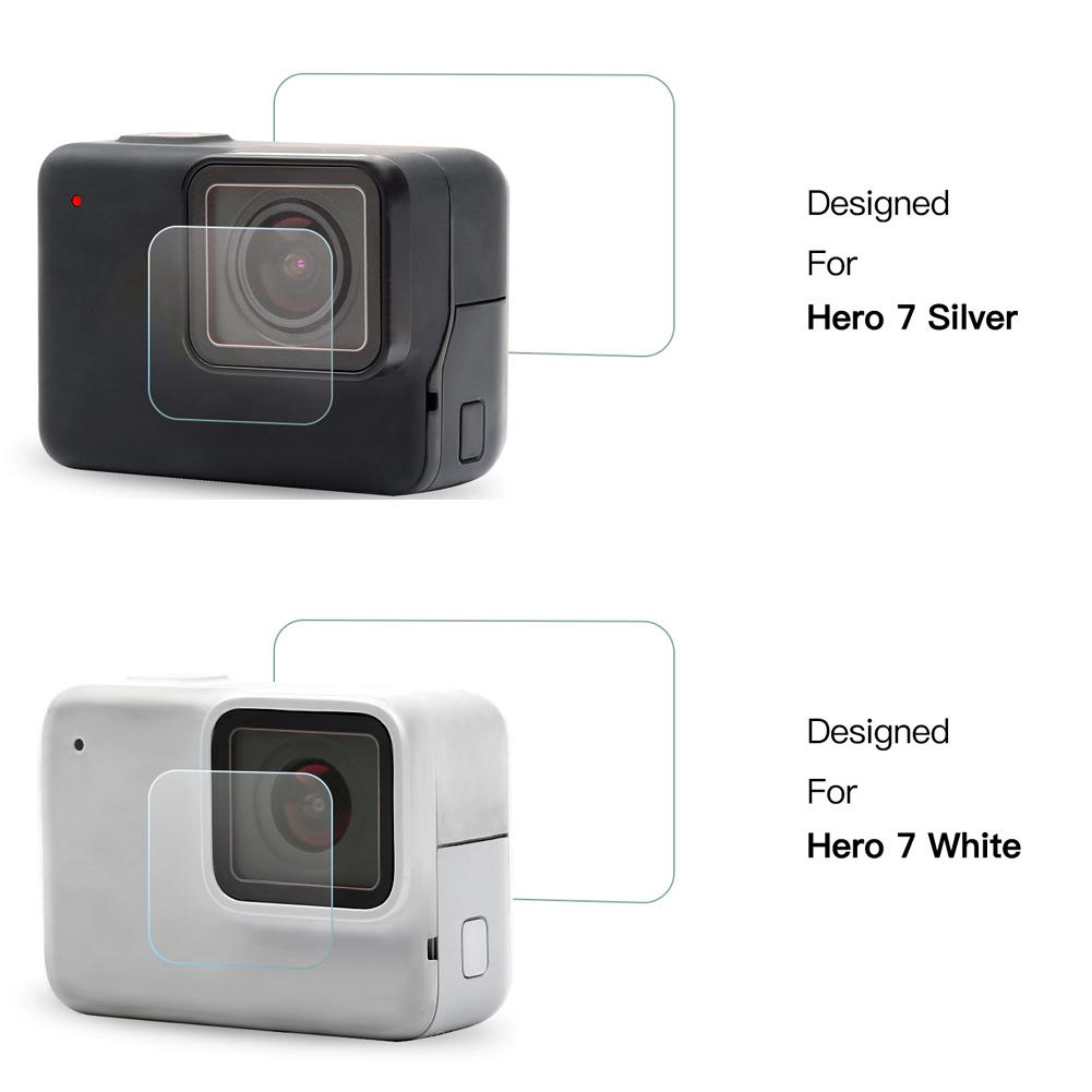 Съемка для GoPro Hero7 Silver White Закаленная стеклянная пленка с защитой от царапин Аксессуары