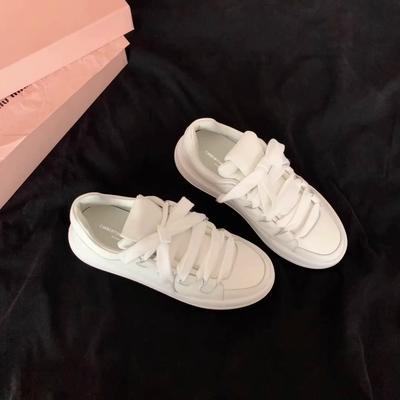 [sheii Су Иинь] Сильная девушка~ А миу на толстой подошве увеличивающие рост повседневные маленькие белые туфли женские туфли-хлебцы