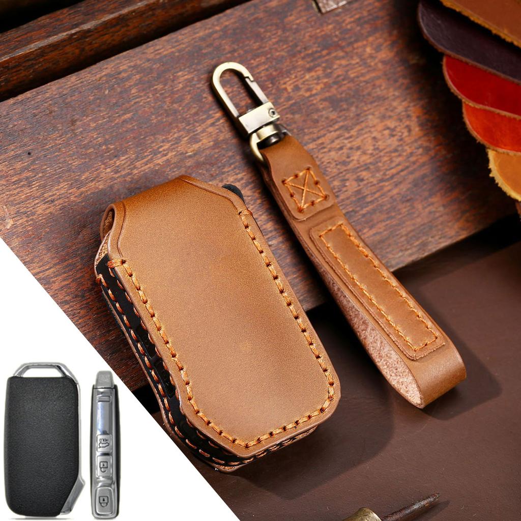 GUSHIBEI ручной работы роскошный кожаный чехол для ключей от автомобиля для Kia с боковой кнопкой