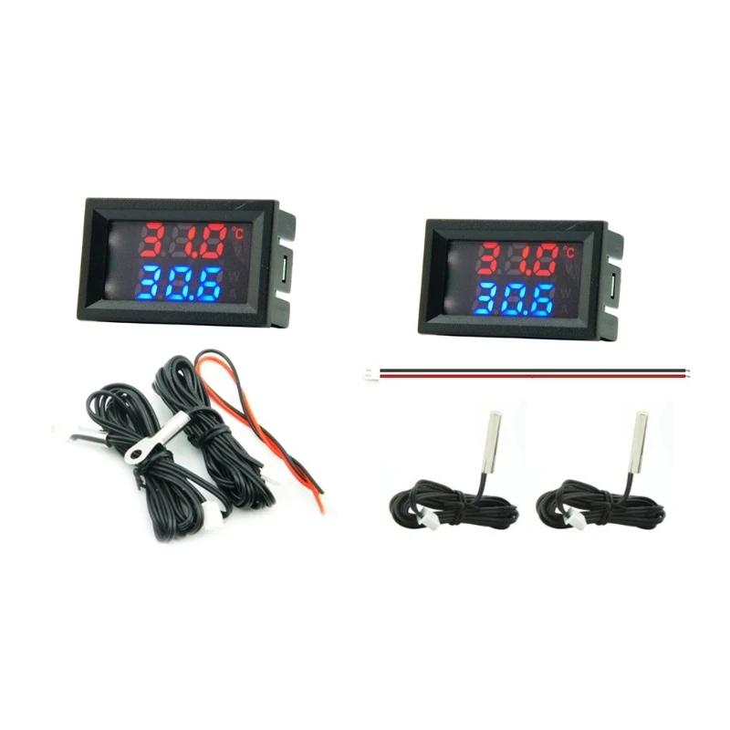 1pc Mini Direct Current 4-28V Digital Thermometer Double Display Detectors Snowmobile Candle Temperature Car Thermom