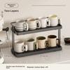 Double Layer Desktop Cup Storage Ra Tabletop Tea Cup Water Cup Draining Stand Coffee Corner Arrangement Small Size Organizer