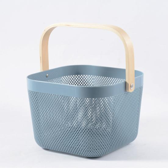 Органайзер для хранения фруктовая корзина с деревянной ручкой прочная несущая многофункциональная корзина для покупок большой вместимости