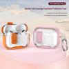 Прозрачный защитный чехол с цветными блоками и подставкой для AirPods Pro 2-го поколения