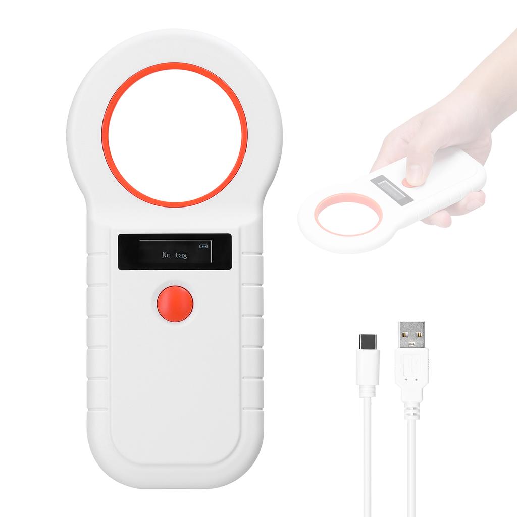 Сканер микрочипов для домашних животных, беспроводной RFID ручной сканер чипов, перезаряжаемый сканер меток для животных