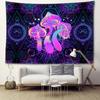 Фиолетовый геометрический грибной гобелен, подвесной абстрактное искусство, хиппи Тапиз, колдовство, таинственный домашний декор для гостиной