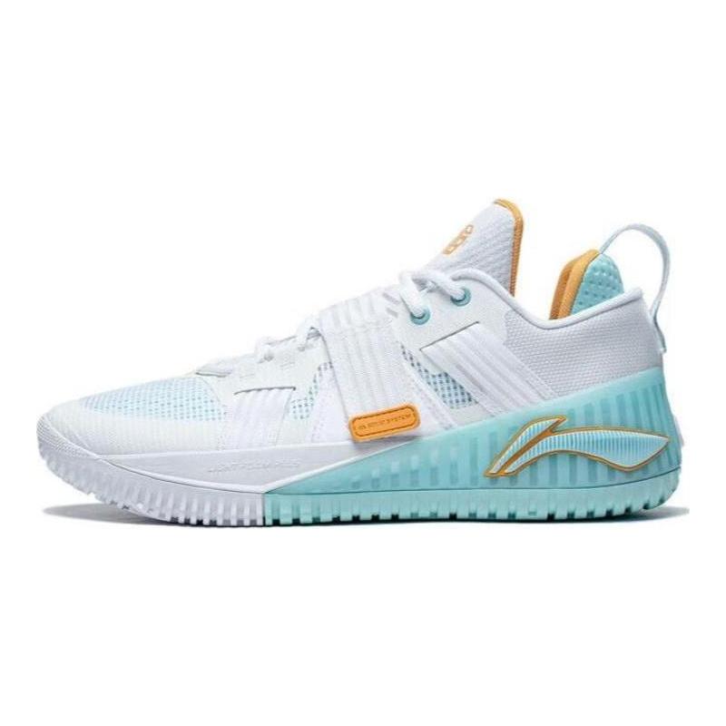 Li Ning Fury Низкие баскетбольные кроссовки с устойчивостью к истиранию Бело-голубые Мужские ABFT019-5