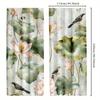 2pcs Elegant Watercolor for Lotus & Bird Print Curtains - Retro Japanese Style, Semi-Transparent Polyester Drapes for Bedroom &