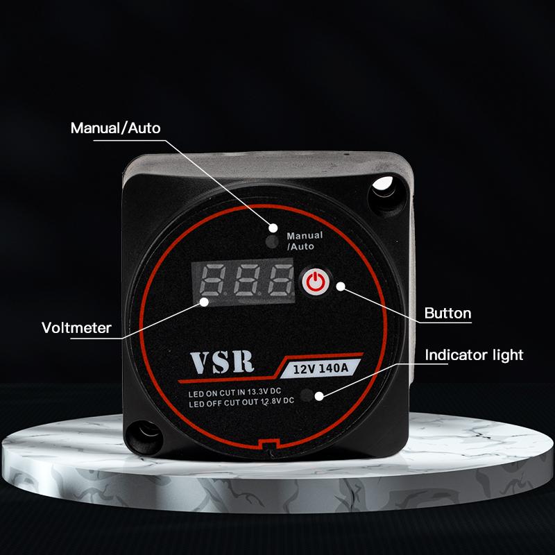 Smart Dual Battery Smart Isolator 12V 140A Digital Voltage Sensitive Relay VSR Split Charge For Camper Car RV