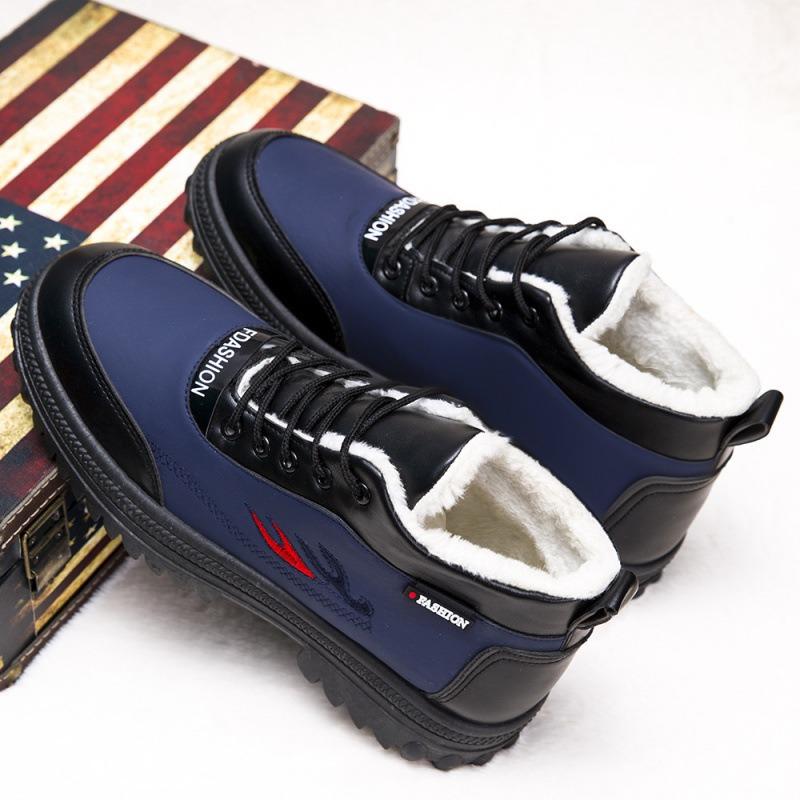 Высокие зимние ботинки мужские зимние бархатные утепленные теплые хлопковые туфли модные повседневные туфли для активного отдыха мужская обувь